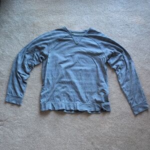 Reversible Prana Heather Gray and Black/Green striped sweater